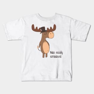 Not Easily Amoosed, Funny Moose Joke Kids T-Shirt